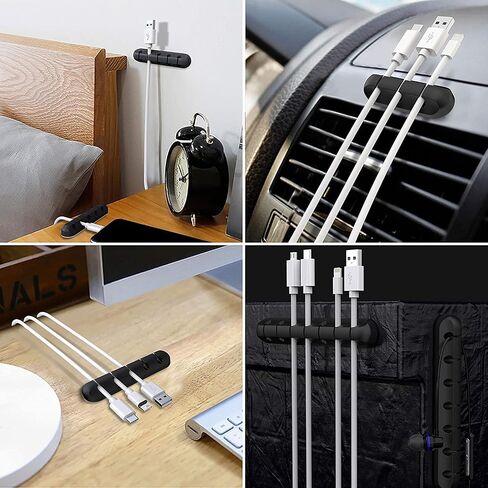 SOULWIT Cable Holder Clips, 3-Pack Cable Management Cord Organizer Clips Self Adhesive for Desktop USB Charging Cable Nightstand Power Cord Mouse Cable Wire PC Office Home in Kuwait