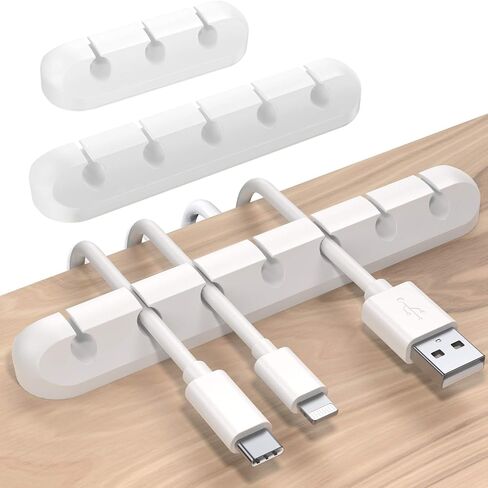 SOULWIT Cable Holder Clips, 3-Pack Cable Management Cord Organizer Clips Self Adhesive for Desktop USB Charging Cable Nightstand Power Cord Mouse Cable Wire PC Office Home in Kuwait