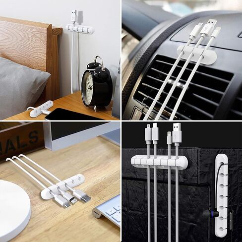 SOULWIT Cable Holder Clips, 3-Pack Cable Management Cord Organizer Clips Self Adhesive for Desktop USB Charging Cable Nightstand Power Cord Mouse Cable Wire PC Office Home in Kuwait
