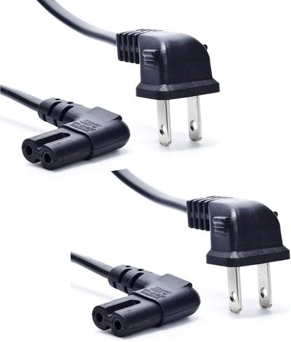 TV Power Cord Compatible with Samsung TV, Ancable UL Listed 6FT Right Angle C7 Replacement Power Cable Compatible with Samsung LG TCL Sony Insignia Sharp Toshiba (18 AWG-Non Polarized) in Kuwait
