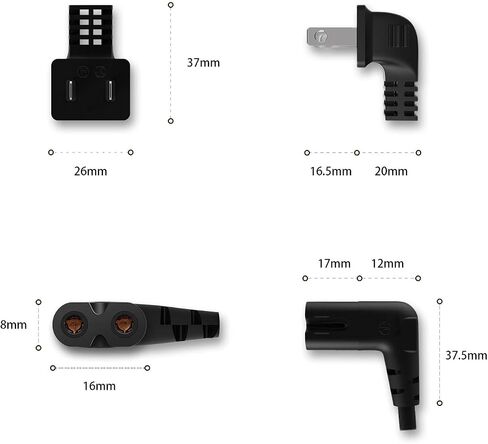 TV Power Cord Compatible with Samsung TV, Ancable UL Listed 6FT Right Angle C7 Replacement Power Cable Compatible with Samsung LG TCL Sony Insignia Sharp Toshiba (18 AWG-Non Polarized) in Kuwait