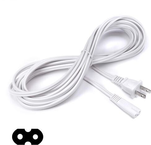 THE CIMPLE CO White Figure-8 Power Cord 8 FT - Non-Polarized Cord in Kuwait
