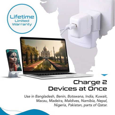 محول قابس Ceptics من الولايات المتحدة إلى الهند يعمل في نيبال، جزر المالديف، باكستان، محول طاقة الهند، مدخل مزدوج للولايات المتحدة الأمريكية، محول سفر مؤرض للقابس الهندي، مثالي للهواتف وشواحن الكمبيوتر المحمول، 3 عبوات (CT-10) in Kuwait