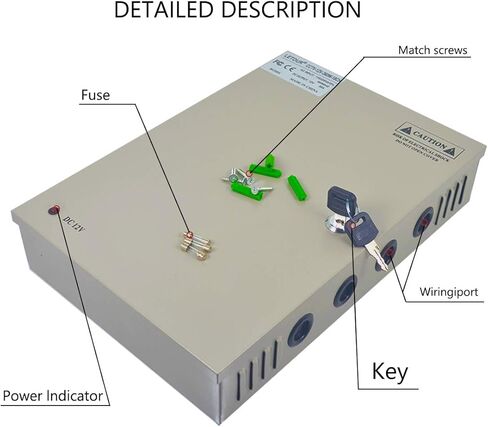 CCTV Power Supply 18CH Channel Port Box, LETOUR Distributed Power Supply Output 12V 30 Amp, for CCTV DVR Security System and Cameras in Kuwait