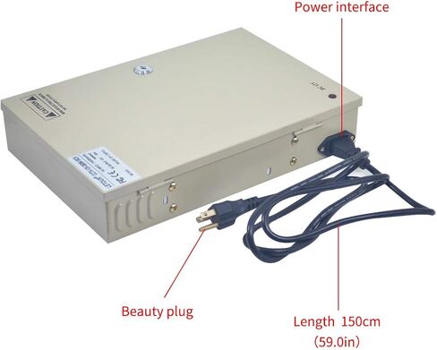 CCTV Power Supply 18CH Channel Port Box, LETOUR Distributed Power Supply Output 12V 30 Amp, for CCTV DVR Security System and Cameras in Kuwait