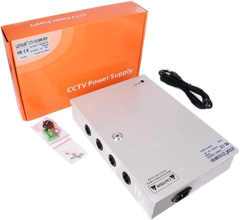CCTV Power Supply 18CH Channel Port Box, LETOUR Distributed Power Supply Output 12V 30 Amp, for CCTV DVR Security System and Cameras in Kuwait