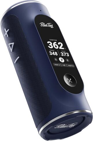 Blue Tees Golf Player+ مكبر صوت GPS يعمل بالذكاء الاصطناعي - شاشة تعمل باللمس، بطارية أكثر من 10 ساعات، أكثر من 40,000 دورة، مسافات مرئية ومسموعة، اكتشاف المخاطر، مقاومة للماء IPX7 (كحلي) in Kuwait