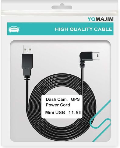 Charging Power Cable for Dash Cam, (11.5 Ft) USB to Mini USB Adapter Cord in Saudi Arabia