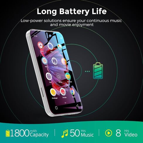 مشغل Mp3 واي فاي 72 جيجابايت مع بلوتوث، TIMMKOO 4.0 بوصة شاشة لمس كاملة مشغل Mp3 Mp4 مع مكبر صوت، مشغل موسيقى رقمي محمول HiFi Sound Walkman مع راديو FM ومسجل وكتاب إلكتروني وساعة ومتصفح (أخضر) in Kuwait