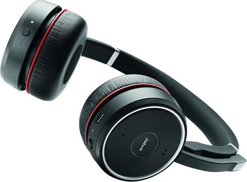 Jabra Evolve 75 MS Wireless Headset, Stereo – Includes Link 370 USB Adapter and Charging Stand – Bluetooth Headset with World-Class Speakers, Active Noise-Cancelling Microphone, All Day Battery in Saudi Arabia