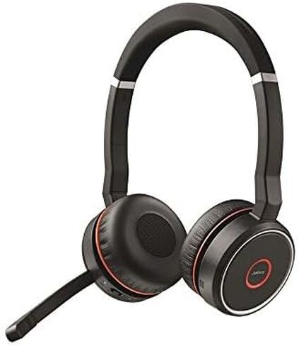 Jabra Evolve 75 UC Wireless Headset, Stereo – Includes Link 370 USB Adapter – Bluetooth Headset with World-Class Speakers, Active Noise-Cancelling Microphone, All Day Battery in Saudi Arabia