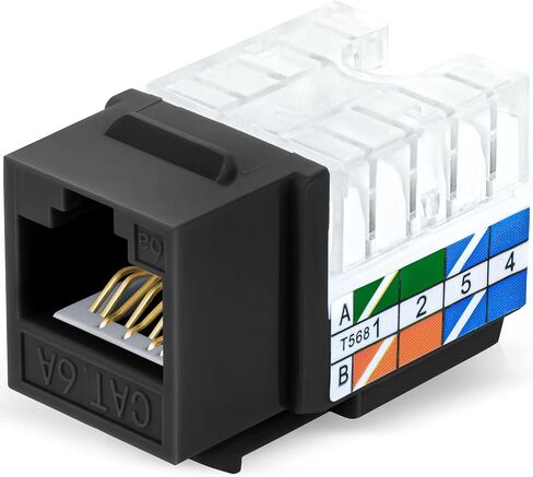 Everest 90 Degree RJ45 Cat6 Keystone Jacks Slim Profile 50-Pack White | Compatible with 90° Angled Speed Termination Tool - easyJACK (B094WB91H3) in Kuwait