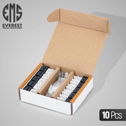 Everest 90 Degree RJ45 Cat6 Keystone Jacks Slim Profile 50-Pack White | Compatible with 90° Angled Speed Termination Tool - easyJACK (B094WB91H3) in Kuwait