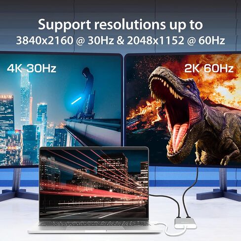 j5create USB to HDMI Adapter - Dual HDMI USB 3.0 Multi-Monitor Cable | 4K + 1080p | Compatible with Windows and macOS (JUA365) in Saudi Arabia