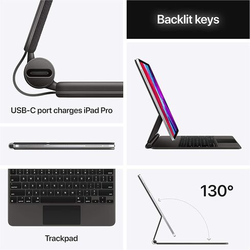 لوحة المفاتيح Magic Keyboard لجهاز iPad Pro مقاس 12.9 بوصة (الجيل الرابع) - الإنجليزية الأمريكية (متجددة) in Kuwait