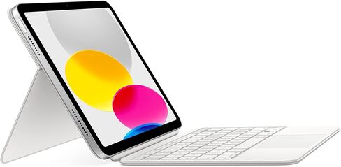 Apple Magic Keyboard Folio: iPad Keyboard and case for iPad (A16 and 10th Generation), Detachable Two-Piece Design that attaches magnetically, Built-in trackpad, US English – White | Detachable keyboard with trackpad and 14-key function row for typing, na in Kuwait