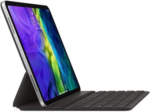 حافظة لوحة مفاتيح Apple الذكية: حافظة لوحة مفاتيح iPad Pro مقاس 11 بوصة (الجيل الأول والثاني والثالث والرابع) وiPad Air (الجيل الرابع والخامس)، زاويتان للرؤية، حماية أمامية وخلفية، الإنجليزية الأمريكية - أسود in Saudi Arabia