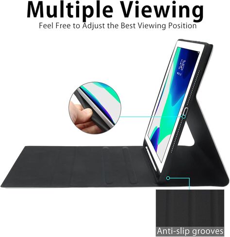 BORIYUAN New iPad 10.2 9th 8th 7th Generation 2021 Keyboard Case, 7 Colors Backlit Detachable Keyboard Slim Leather Folio Smart Cover for iPad 10.2 Inch/iPad Air 10.5"(3rd Gen)/iPad Pro 10.5" – Black in Kuwait