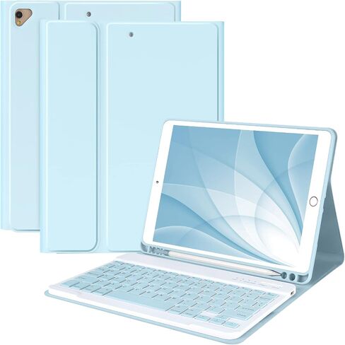 MMK for iPad 9/8/7th Generation Case with Keyboard 10.2 inch, Pink in Kuwait