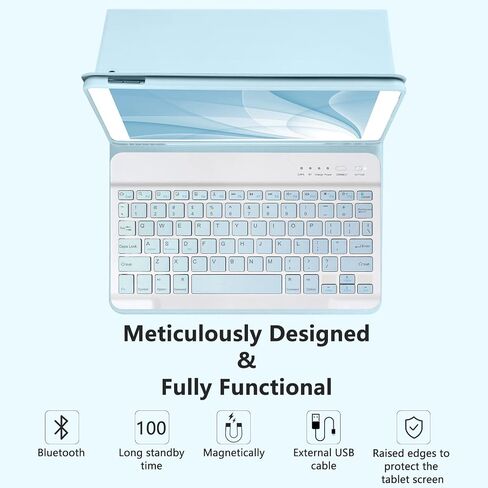 MMK for iPad 9/8/7th Generation Case with Keyboard 10.2 inch, Pink in Kuwait