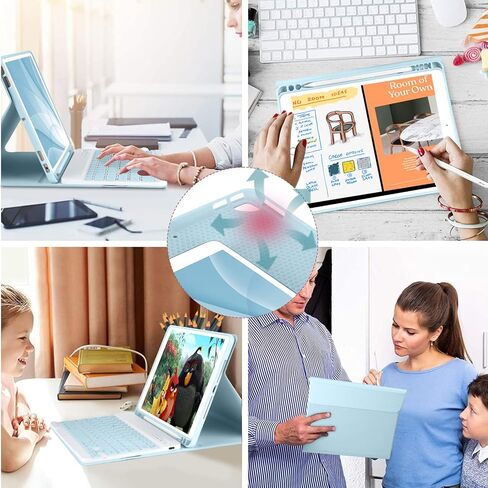 MMK for iPad 9/8/7th Generation Case with Keyboard 10.2 inch, Pink in Kuwait