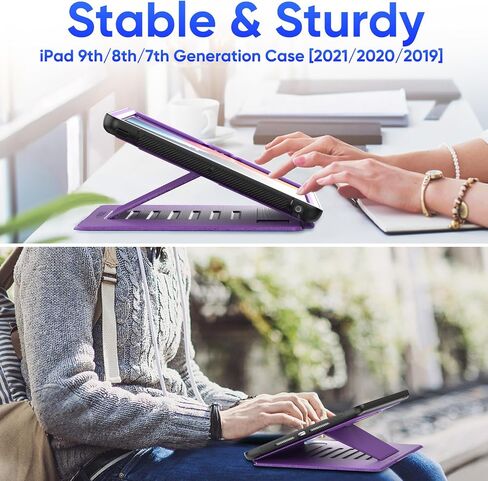 SEYMAC stock Case for iPad (A16) 11th/10th Generation 11/10.9'', Full-Body Drop Protection,[Stitched Slim Pencil Sleeve],Strong Magnetic Auto Sleep Case, Absorbing Multi-Angles Stand, Card Slot- Black in Kuwait
