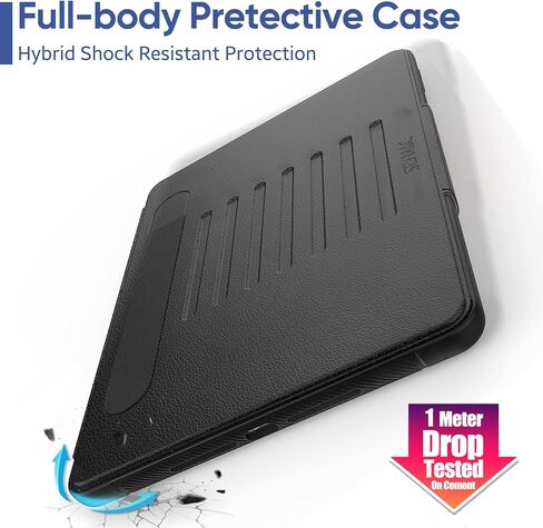 SEYMAC stock Case for iPad (A16) 11th/10th Generation 11/10.9'', Full-Body Drop Protection,[Stitched Slim Pencil Sleeve],Strong Magnetic Auto Sleep Case, Absorbing Multi-Angles Stand, Card Slot- Black in Kuwait
