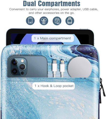 TiMOVO 8-9 Inch Tablet Sleeve Case for iPad Mini 6, iPad Mini 5/4/3/2/1, Galaxy Tab A7 Lite 8.7/Tab A 8.0/Tab A 8.4, Fire HD 8 & 8 Plus 2020, Portable Protective Bag with Pockets, Space Gray in Saudi Arabia