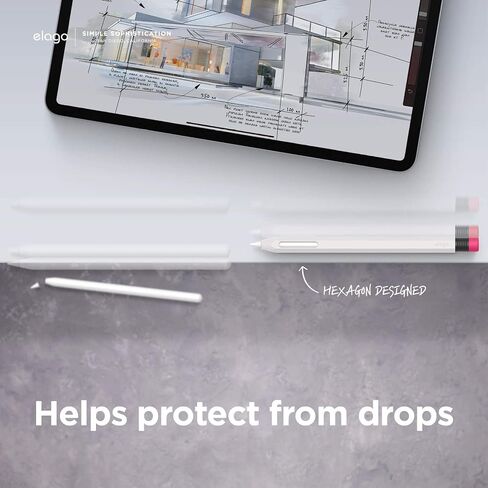 حافظة أقلام Elago الكلاسيكية متوافقة مع غطاء غطاء الجيل الثاني من Apple Pencil، تصميم كلاسيكي، متوافقة مع الشحن المغناطيسي والنقر المزدوج (يجب قراءة تعليمات التثبيت) [أصفر] in Kuwait