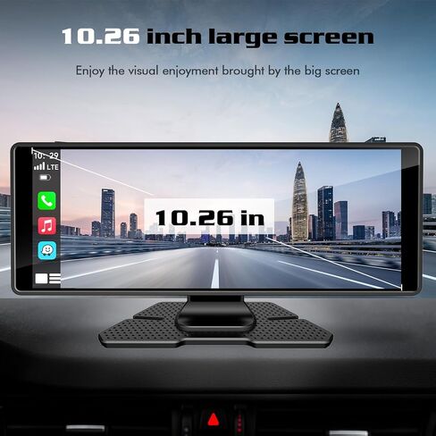 ستيريو سيارة Apple Carplay لاسلكي محمول من Dogfuel، شاشة لمس تلقائية 9.3 بوصة Carplay وAndroid مع كاميرا داش 2.5K، كاميرا احتياطية 1080 بكسل/تسجيل حلقة/وحدة ملاحة GPS بلوتوث/وصلة مرآة in Kuwait