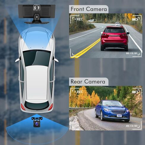 ستيريو سيارة Apple Carplay لاسلكي محمول من Dogfuel، شاشة لمس تلقائية 9.3 بوصة Carplay وAndroid مع كاميرا داش 2.5K، كاميرا احتياطية 1080 بكسل/تسجيل حلقة/وحدة ملاحة GPS بلوتوث/وصلة مرآة in Kuwait