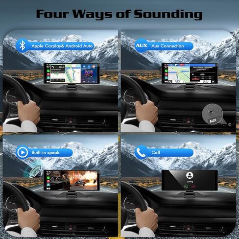ستيريو سيارة Apple Carplay لاسلكي محمول من Dogfuel، شاشة لمس تلقائية 9.3 بوصة Carplay وAndroid مع كاميرا داش 2.5K، كاميرا احتياطية 1080 بكسل/تسجيل حلقة/وحدة ملاحة GPS بلوتوث/وصلة مرآة in Kuwait