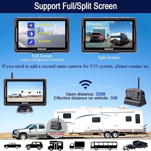 DoHonest Wireless Backup Camera Magnetic: Scratch-Proof Truck Trailer Hitch Rear View Camera HD 1080P No Wiring No Drilling Rechargeable 5 Inch Monitor System for Car RV Camper -V35 in Saudi Arabia
