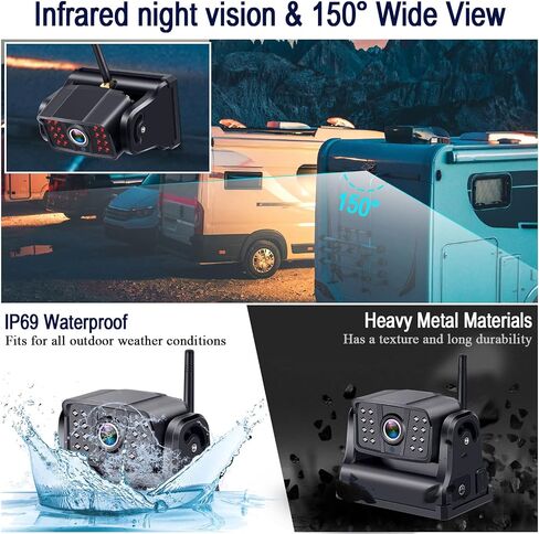 DoHonest Wireless Backup Camera Magnetic: Scratch-Proof Truck Trailer Hitch Rear View Camera HD 1080P No Wiring No Drilling Rechargeable 5 Inch Monitor System for Car RV Camper -V35 in Saudi Arabia