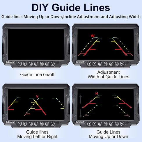 RV Trailer Backup Camera Wireless 2-Cameras: Easy Setup Plug and Play for Furrion Pre-Wired System Recording 7" Touch Key Monitor HD 1080P Truck Camper Fifth Wheel Rear View Cam 4-Channel DoHonest V23 in Kuwait