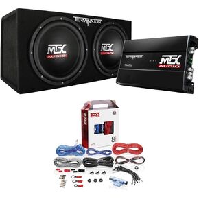 BOSS أنظمة الصوت MTX TNP212D2 12 بوصة 1200 واط مضخم صوت مزدوج للسيارة، صندوق فرعي، وحزمة مكبر الصوت KIT2 مجموعة أسلاك تركيب مكبر الصوت in Saudi Arabia