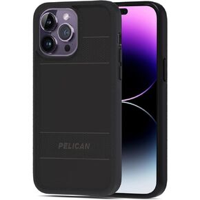 Pelican Protector Series - iPhone 14 Pro Max Case 6.7" [Compatible with MagSafe] Magnetic Phone Case with Anti-Scratch Tech [15FT MIL-Grade Drop Protection] Rugged Cover for iPhone 14 Pro Max - Black