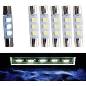 AC Audio Equipment Receiver Reading Light LED Fuse Lamp 29mm 8 Volt 5 Pack (Warm White) in Saudi Arabia