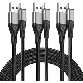 USB A to USB C Cable 3Pack 10Ft Fast Charging 3A Long Nylon Braided Cord in Kuwait