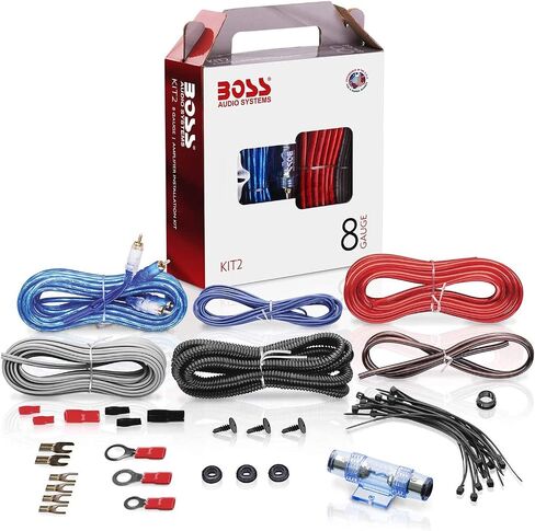 BOSS Audio Systems MTX TNP212D2 12 Inch 1200W Dual Car Subwoofer Audio, Sub Box, and Amplifier Bundle KIT2 Amplifier Installation Wiring Kit in Saudi Arabia