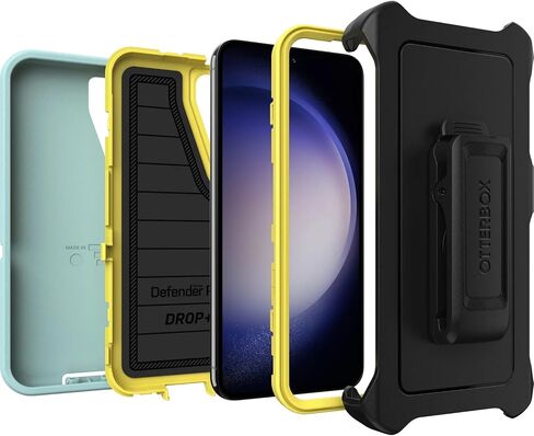 OtterBox Galaxy S23 (Only) - Defender Series Case - Black, Rugged & Durable - with Port Protection - Includes Holster Clip Kickstand - Microbial Defense Protection - Non-Retail Packaging in Saudi Arabia