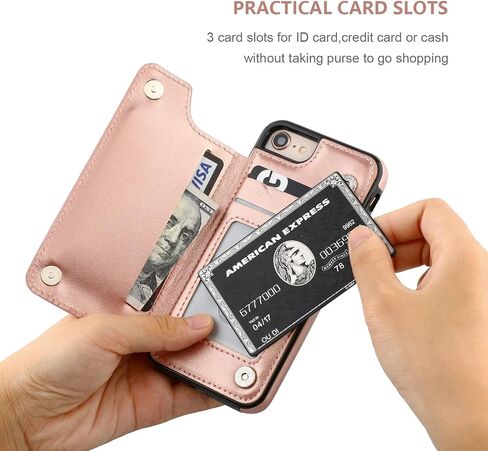 ONETOP for iPhone SE(2022)/SE(2020)/8/7 Wallet Case,Black in Kuwait