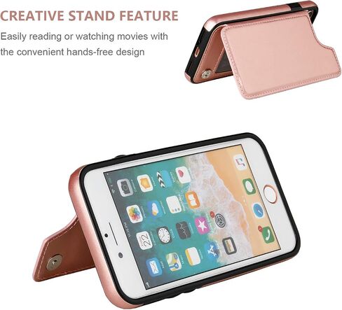 ONETOP for iPhone SE(2022)/SE(2020)/8/7 Wallet Case,Black in Kuwait