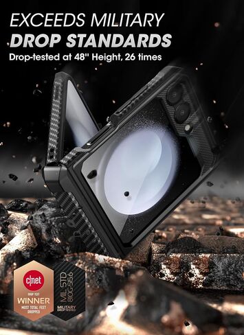 SUPCASE Unicorn Beetle Pro Series Case for Samsung Galaxy Z Flip 5 5G (2023), [Hinge Protection] Dual Layer Rugged Protective Case with Holster & Kickstand (Black) in Saudi Arabia