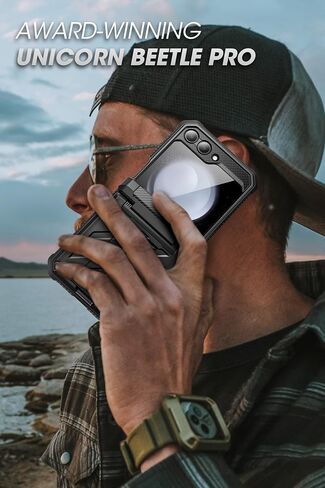 SUPCASE Unicorn Beetle Pro Series Case for Samsung Galaxy Z Flip 5 5G (2023), [Hinge Protection] Dual Layer Rugged Protective Case with Holster & Kickstand (Black) in Saudi Arabia