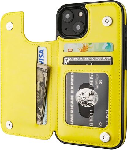 ONETOP for iPhone 14 Wallet Case with Credit Card Holder,Blue | Kickstand,ID/Cash Holder,Case Wallet with Card Slots,Double Magnetic Clasp,Durable PU Leather Shockproof Cover for Women Men in Kuwait