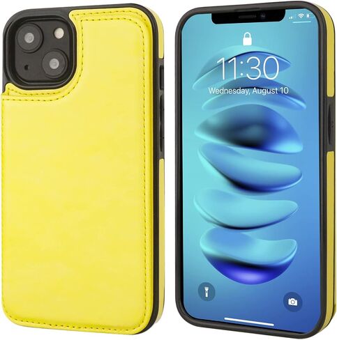 ONETOP for iPhone 14 Wallet Case with Credit Card Holder,Blue | Kickstand,ID/Cash Holder,Case Wallet with Card Slots,Double Magnetic Clasp,Durable PU Leather Shockproof Cover for Women Men in Kuwait
