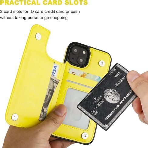 ONETOP for iPhone 14 Wallet Case with Credit Card Holder,Blue | Kickstand,ID/Cash Holder,Case Wallet with Card Slots,Double Magnetic Clasp,Durable PU Leather Shockproof Cover for Women Men in Kuwait