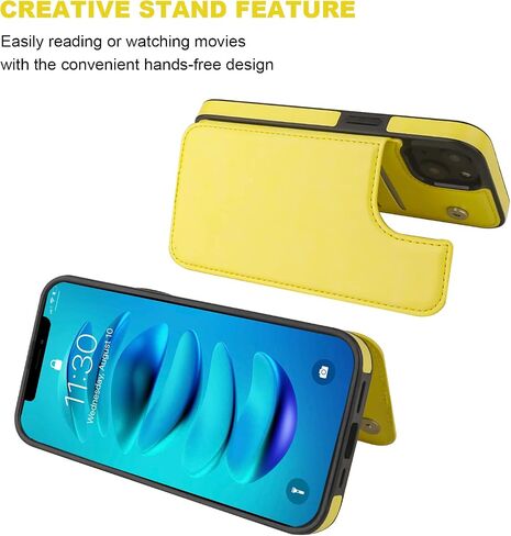 ONETOP for iPhone 14 Wallet Case with Credit Card Holder,Blue | Kickstand,ID/Cash Holder,Case Wallet with Card Slots,Double Magnetic Clasp,Durable PU Leather Shockproof Cover for Women Men in Kuwait
