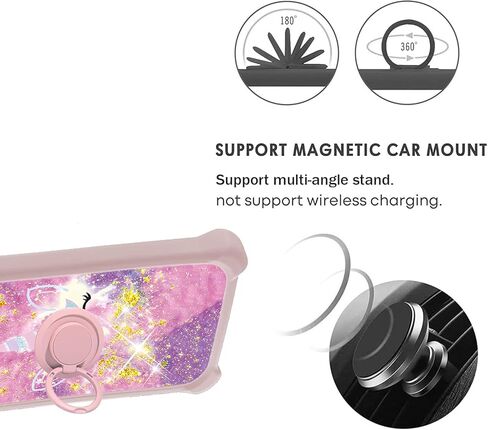 حافظة jioeuinly TCL ION V متوافقة مع حافظة هاتف TCL ION X حافظة هاتف TCL 40Z 40 Z غطاء T607DL [مع واقي شاشة من الزجاج المقسى] [دعم حلقي] [بريق ذهبي + مضيء] JSF-DJS in Kuwait